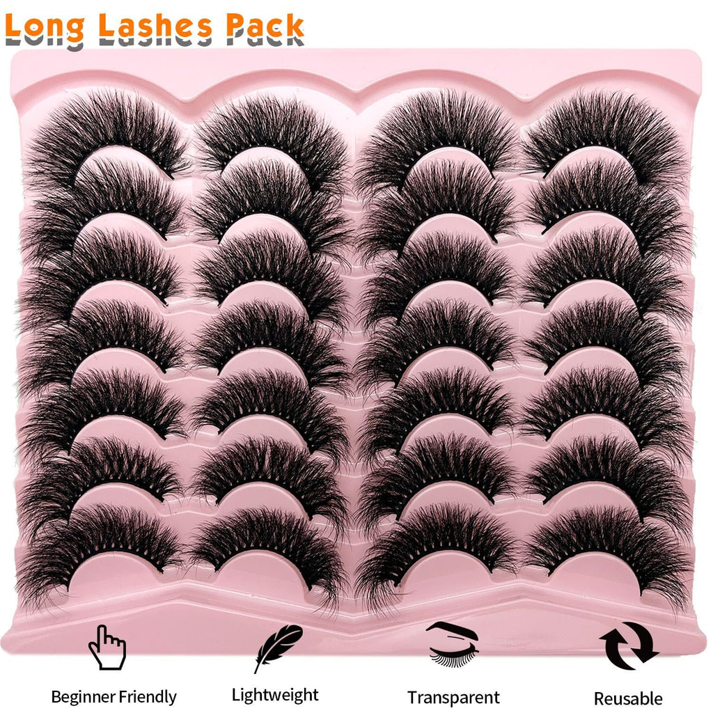Fluffy Lashes Mink Wispy Cat Eye Faux Mink Eye Lashes Pack Soft Fake Strip Lashes 18Mm Long Volume False Eyelashes Natural Look