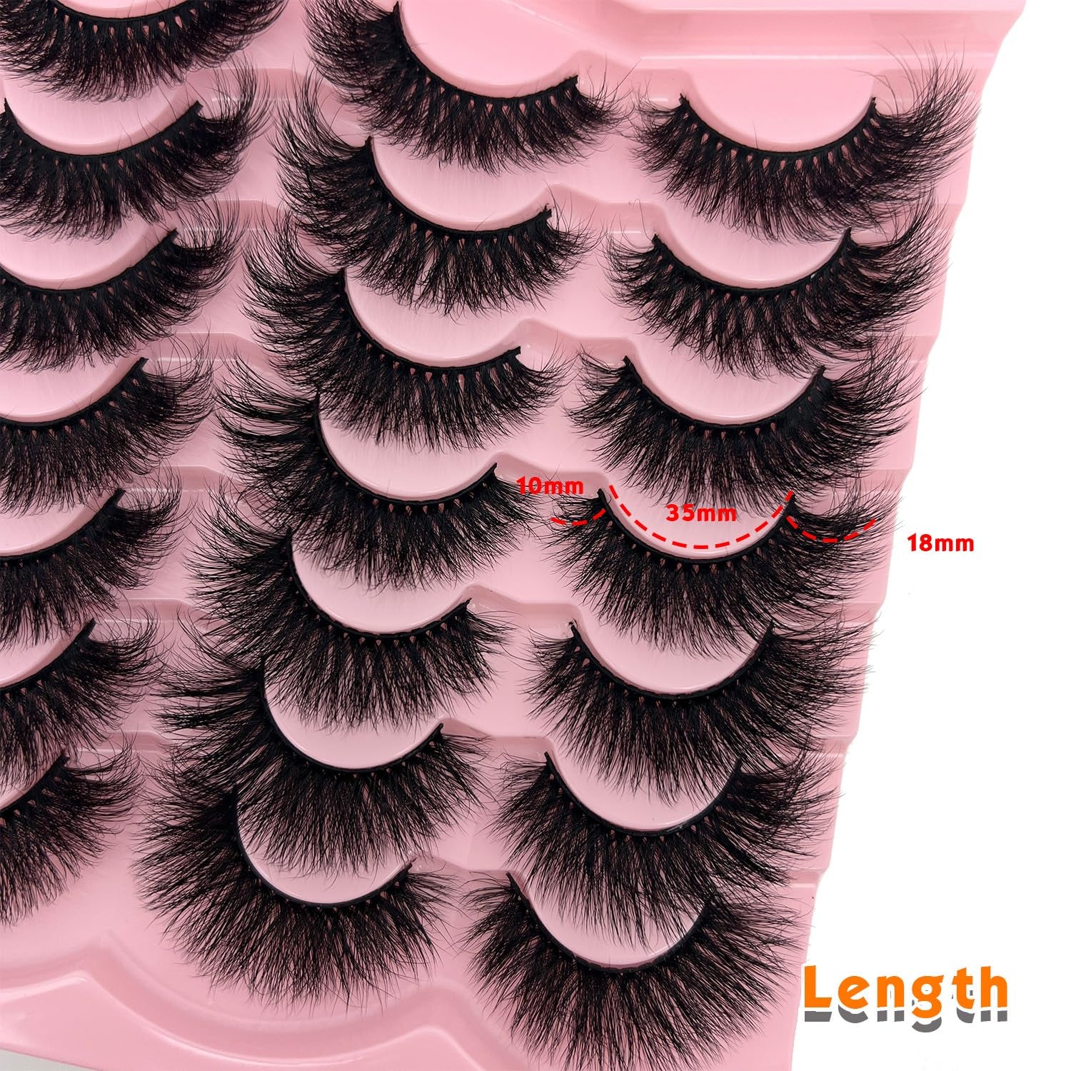 Fluffy Lashes Mink Wispy Cat Eye Faux Mink Eye Lashes Pack Soft Fake Strip Lashes 18Mm Long Volume False Eyelashes Natural Look