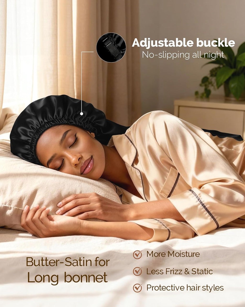 Long Bonnet Braid Bonnets for Sleeping Satin Bonnet Silk Bonnet Hair Braid Bonnet for Sleeping Bonnets for Black Women