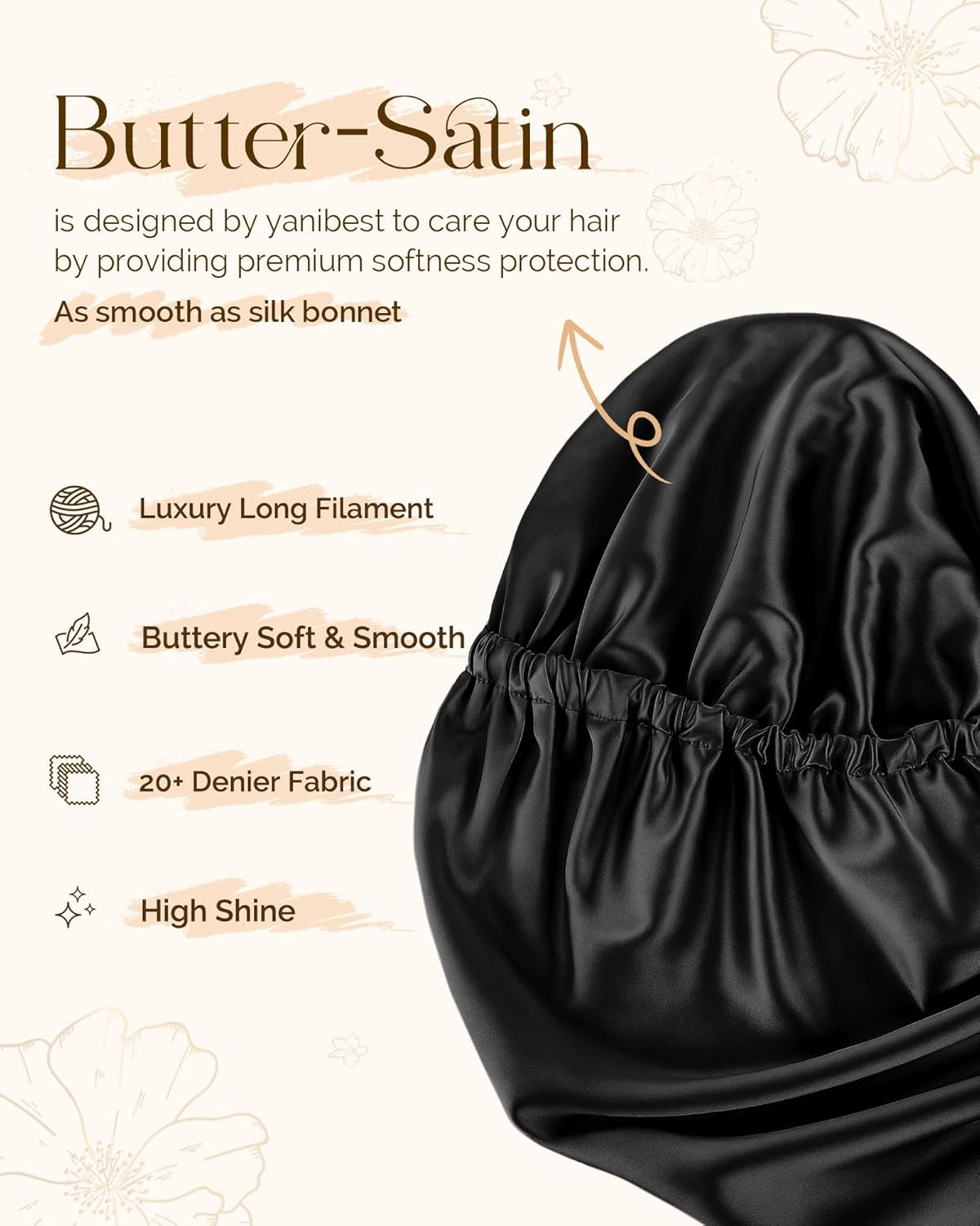 Long Bonnet Braid Bonnets for Sleeping Satin Bonnet Silk Bonnet Hair Braid Bonnet for Sleeping Bonnets for Black Women
